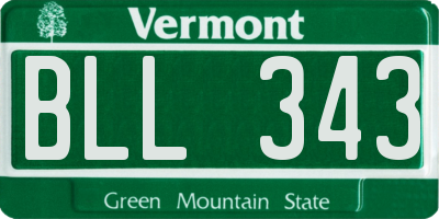 VT license plate BLL343