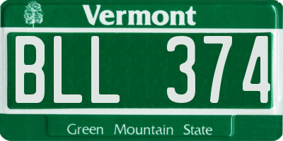 VT license plate BLL374