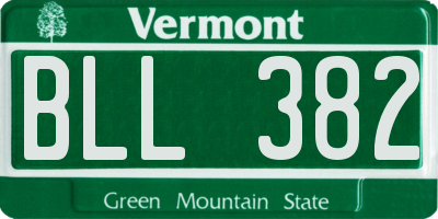 VT license plate BLL382