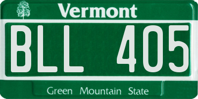 VT license plate BLL405