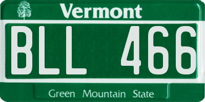 VT license plate BLL466