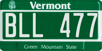 VT license plate BLL477