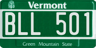 VT license plate BLL501