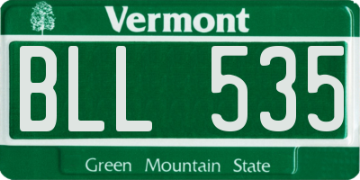 VT license plate BLL535