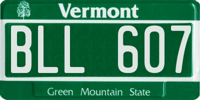 VT license plate BLL607