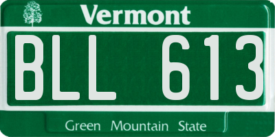 VT license plate BLL613