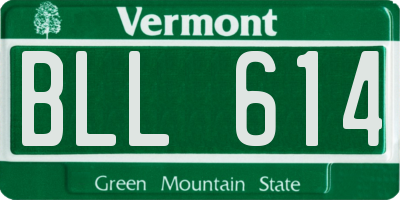 VT license plate BLL614