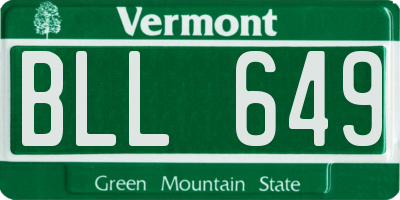 VT license plate BLL649