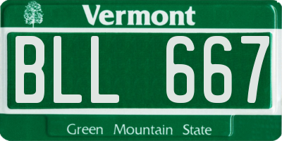 VT license plate BLL667