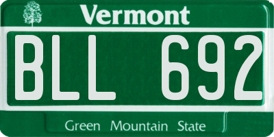 VT license plate BLL692