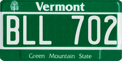 VT license plate BLL702