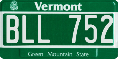 VT license plate BLL752
