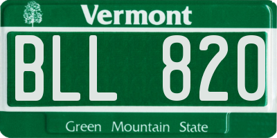 VT license plate BLL820