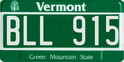 VT license plate BLL915