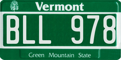 VT license plate BLL978