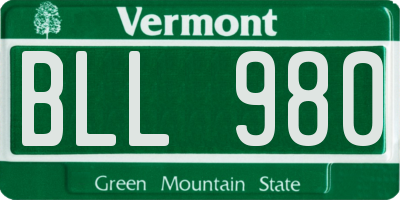 VT license plate BLL980