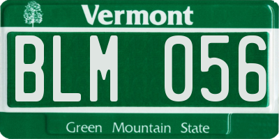 VT license plate BLM056