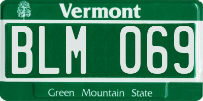 VT license plate BLM069