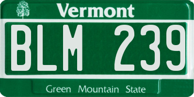 VT license plate BLM239