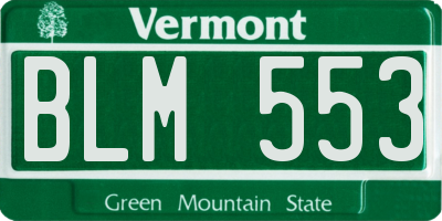 VT license plate BLM553