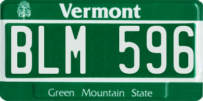 VT license plate BLM596