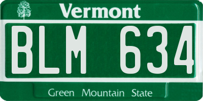 VT license plate BLM634