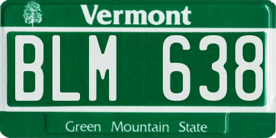 VT license plate BLM638