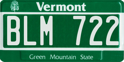 VT license plate BLM722