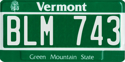 VT license plate BLM743