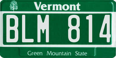 VT license plate BLM814