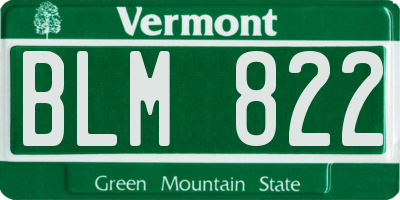 VT license plate BLM822