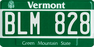 VT license plate BLM828