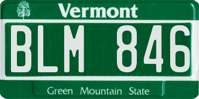 VT license plate BLM846