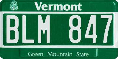 VT license plate BLM847