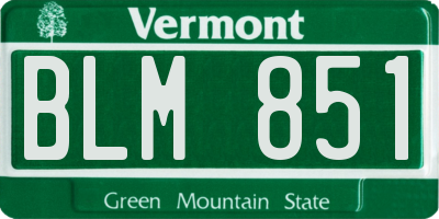 VT license plate BLM851