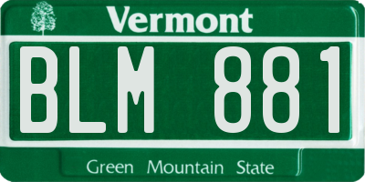 VT license plate BLM881
