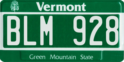 VT license plate BLM928