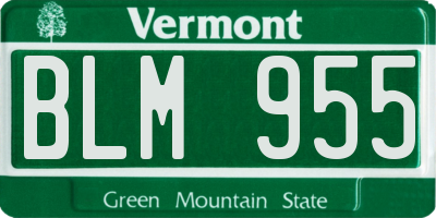 VT license plate BLM955