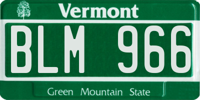 VT license plate BLM966