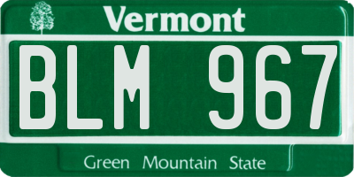 VT license plate BLM967