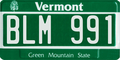 VT license plate BLM991