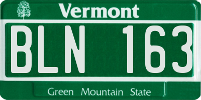 VT license plate BLN163