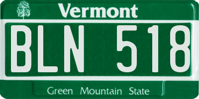 VT license plate BLN518