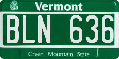 VT license plate BLN636