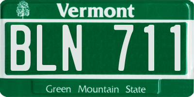 VT license plate BLN711