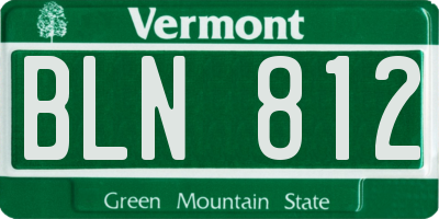 VT license plate BLN812