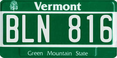 VT license plate BLN816