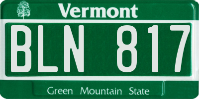 VT license plate BLN817