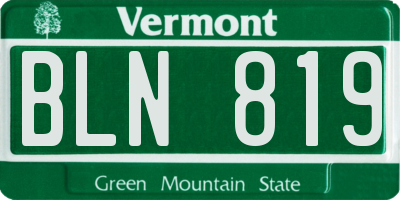 VT license plate BLN819