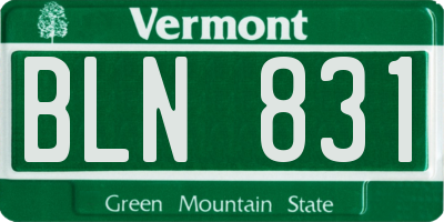 VT license plate BLN831